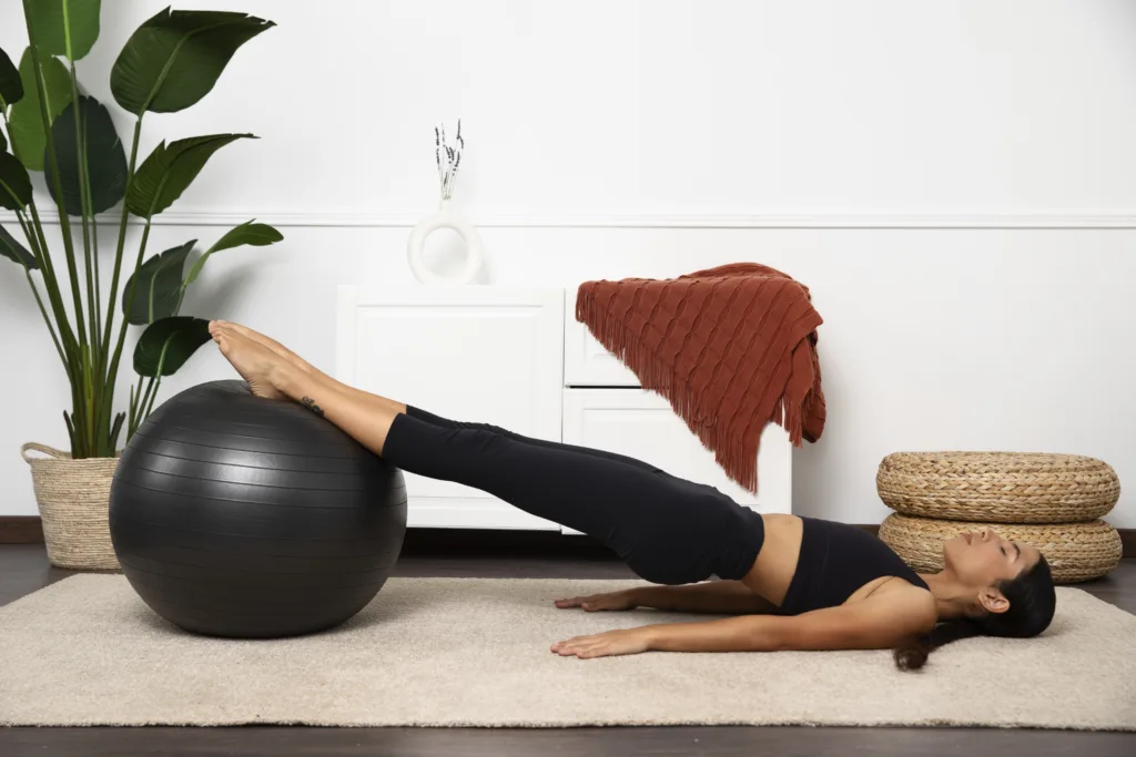 Illustration showing correct Kegel exercise positions — lying on back with knees bent, sitting upright, and standing — to strengthen pelvic floor muscles safely
