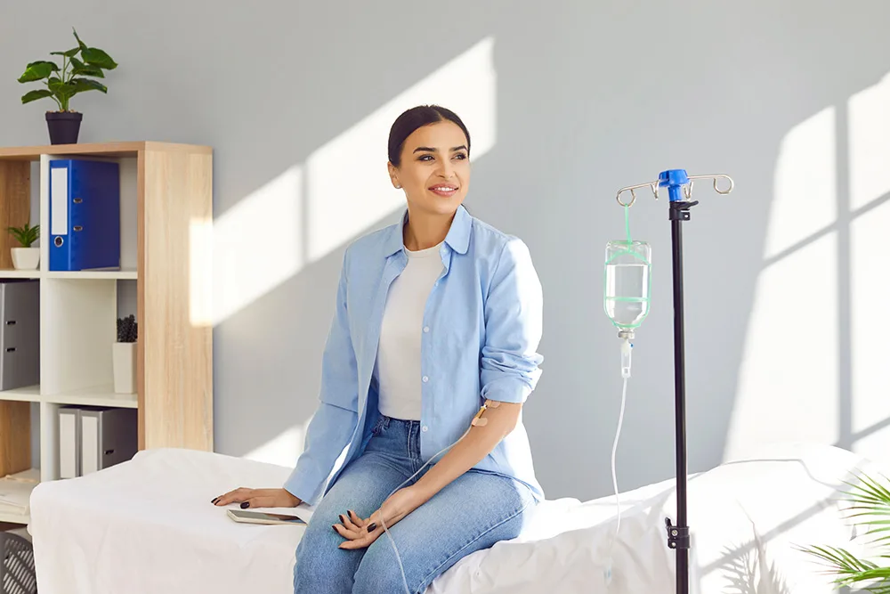 Patient receiving Wellness IV Drip Therapy at Aniyah Care Ajax clinic
